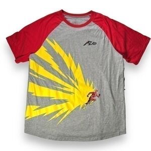 Culturefly the Flash Superhero Baseball Style Graphic Tshirt Size XL - "Hollie"